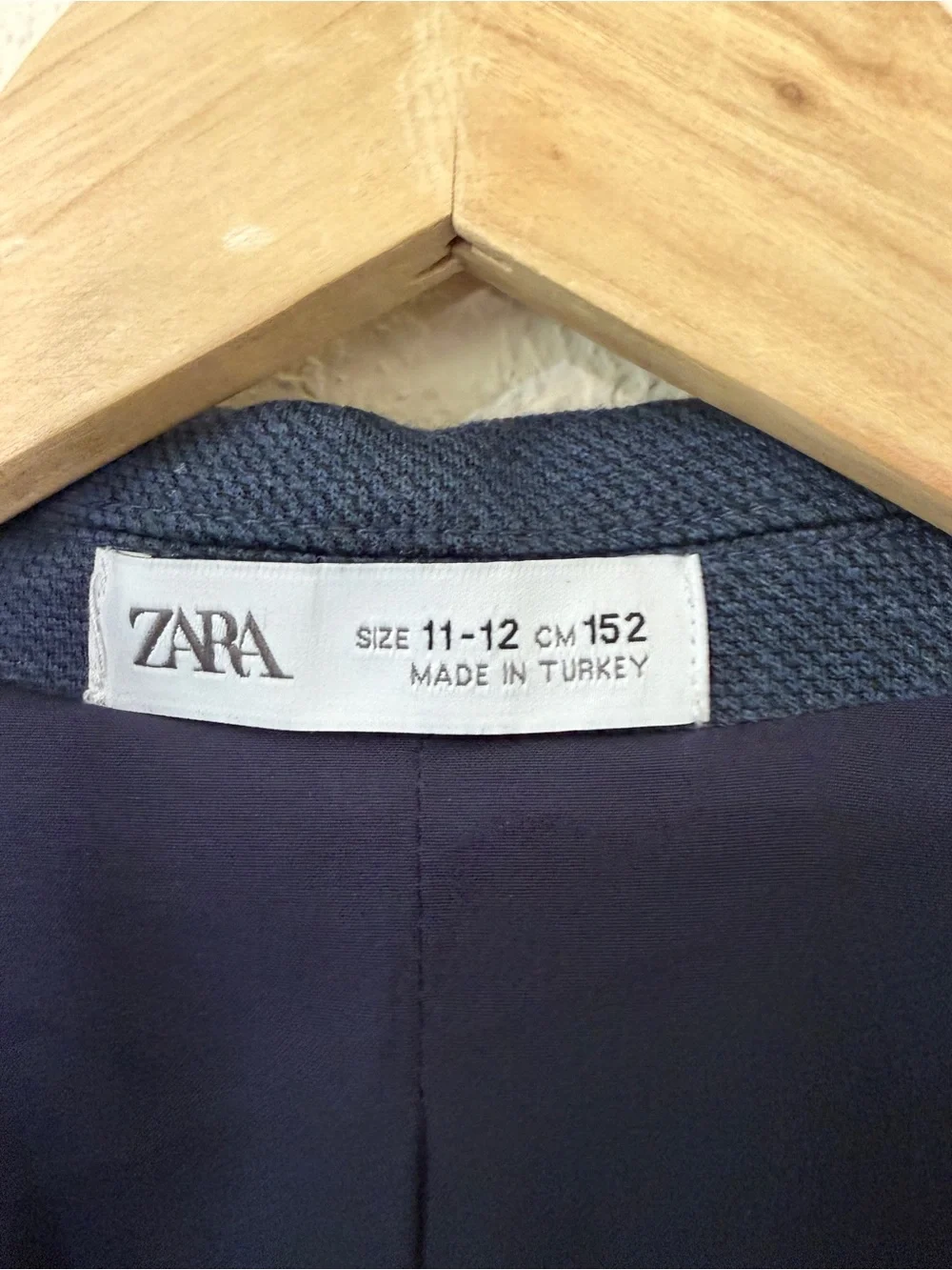 Zara Navy Blue Suit Sport Coat Blazer Jacket Boys Size 11-12